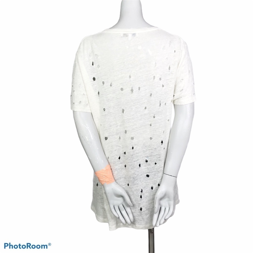 Iro Clay Distressed Tee In Ecru White Size M - image 4